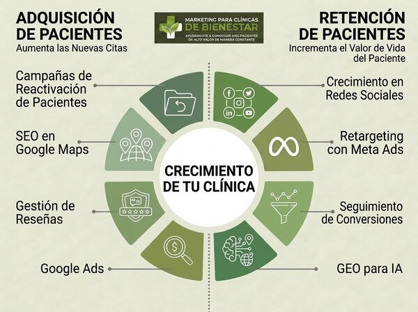 Gráfico de captación de pacientes para clínicas de bienestar